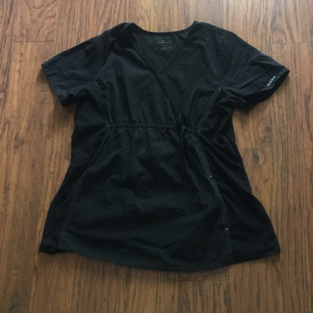 Black maternity scrub top
